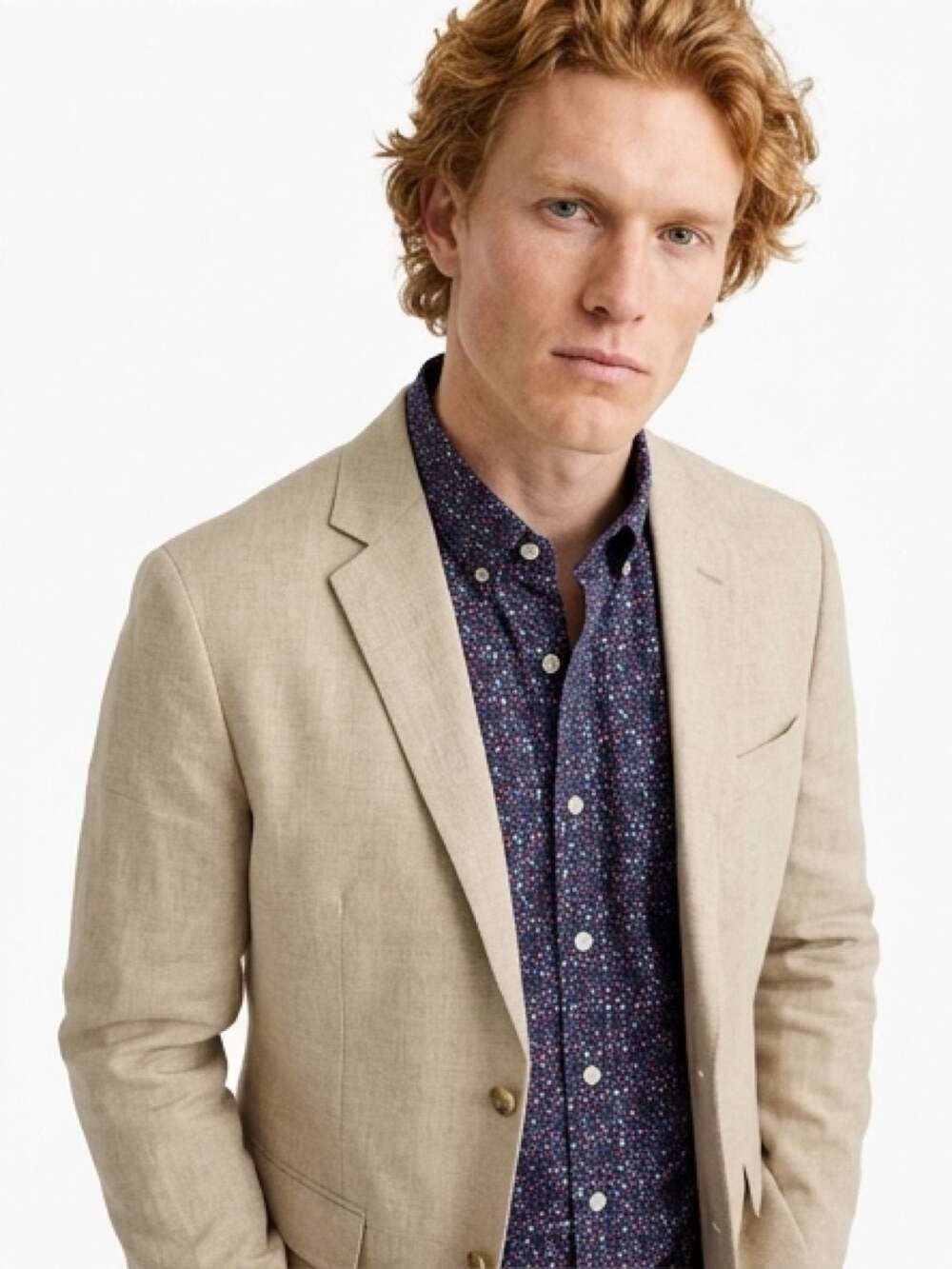 J.Crew Slim Untucked Secret Wash Stretch Organic Cotton Floral Shirt, Size S